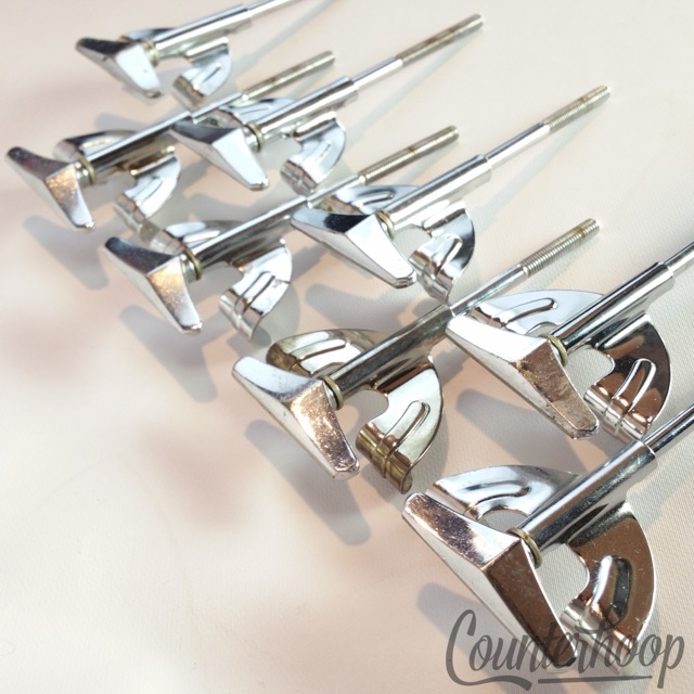 Pearl 8x Bass Drum Tension T-Rods+Claws Metric Japan Chrome 4 3/16" Vintage 60s — main photograph