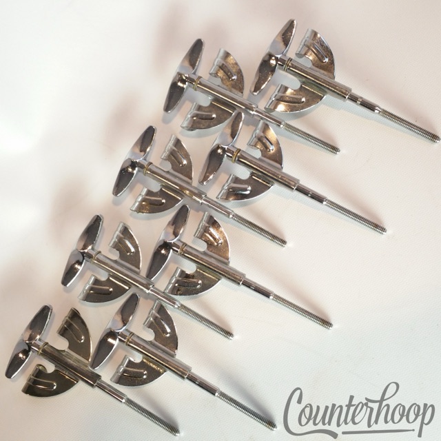 Pearl 8x Bass Drum Tension T-Rods+Claws Metric Japan Chrome 4 3/16" Vintage 70s — main photograph