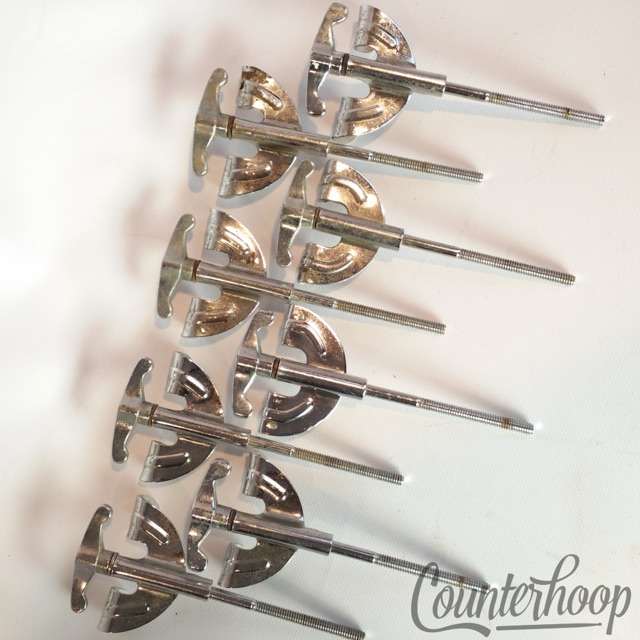 Pearl 8x Bass Drum Tension T-Rods+Claws Chrome Standard 4 1/2" Vintage 70s Japan — main photograph