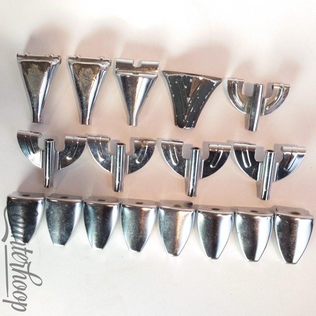 Pearl 17x Bass Drum Tension-Rod Claws Japan Chrome Vintage 60s-70s Parts Lot* — main photograph