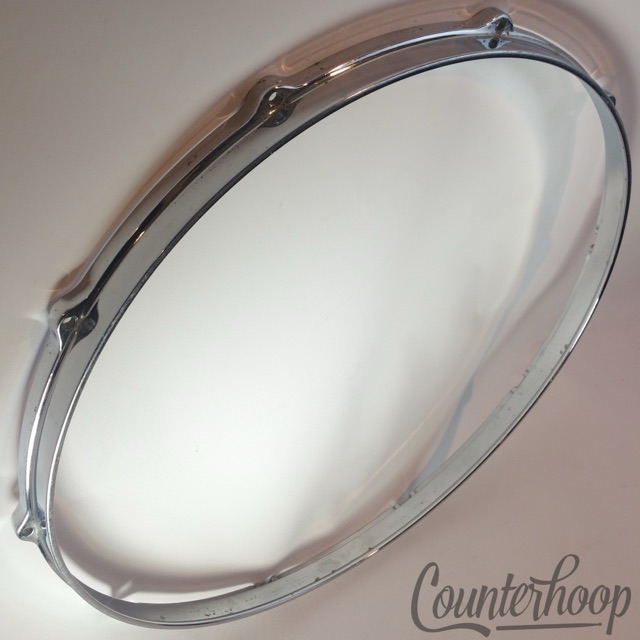 Gretsch 18" Die-Cast Floor Tom Drum Rim 10-Lug Hoop Vintage 70s Batter Chrome* — main photograph
