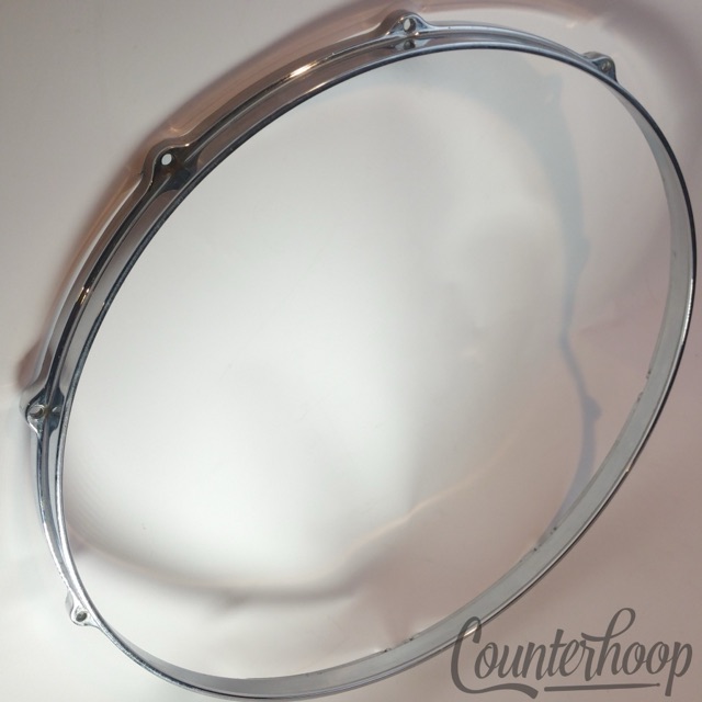 Gretsch 18" Die-Cast Floor Tom Drum Rim 10-Lug Hoop Vintage 70s Batter Chrome* — main photograph