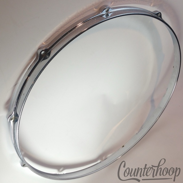 Gretsch 18" Die-Cast Floor Tom Drum Rim 10-Lug Hoop Chrome Batter Vintage 70s* — main photograph