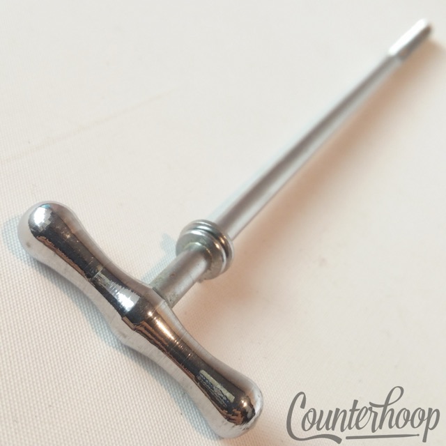 Pearl 7 1/8"Long Bass Drum Tension T-Rod Metric Japan Chrome Bow-Tie Vintage 60s — main photograph