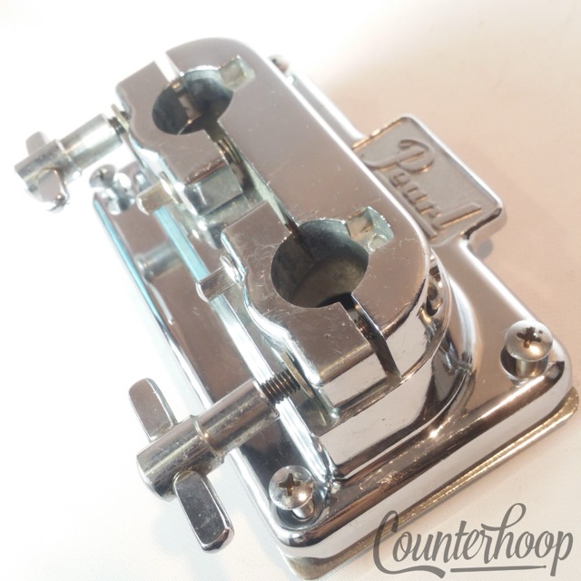 Pearl Double Tom Bass Drum Post Mount Receiver Chrome 2x 7/8" Tube Arm Export* — main photograph