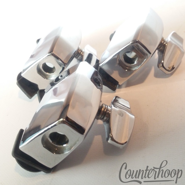Pearl 3x Floor Tom Leg 3/8" Receiver Drum Mounts Chrome 1 7/8" Hardware Set* — main photograph