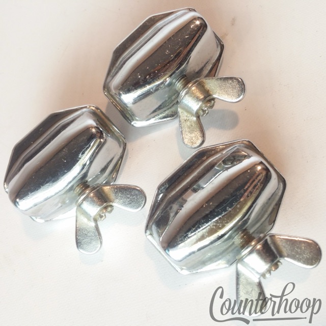Pearl 3x Floor Tom Leg 3/8" Receiver Drum Mounts Chrome 1 7/8" Vintage 60s Japan — main photograph