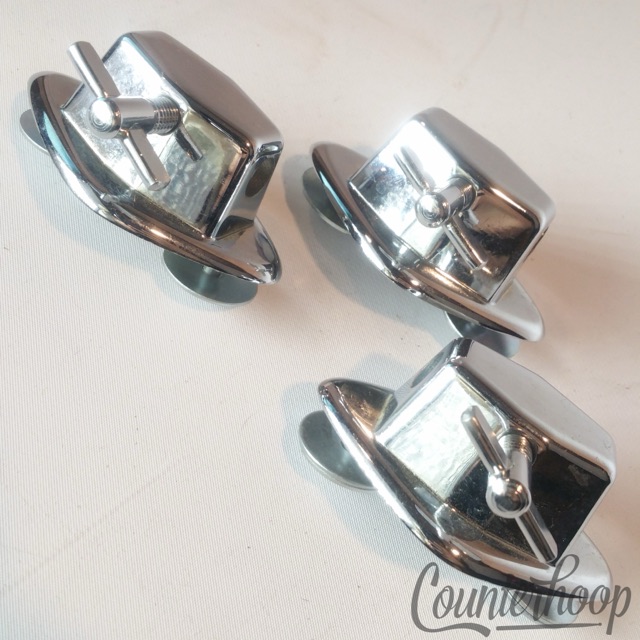 Pearl 3x Floor Tom Leg 3/8" Receiver Drum Mounts Chrome 1 7/8" Vintage 70s Japan — main photograph