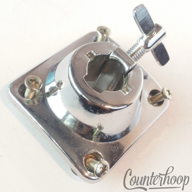 Pearl Bass Drum Tom Post Arm Receiver Mount Japan Vintage 80s Chrome Bracket* — main photograph