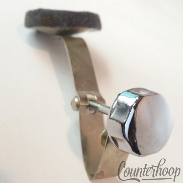 Pearl Black Felt Muffler Snare/Tom/Floor Drum 1/2"Damper Mute Chrome Vintage 60s — main photograph