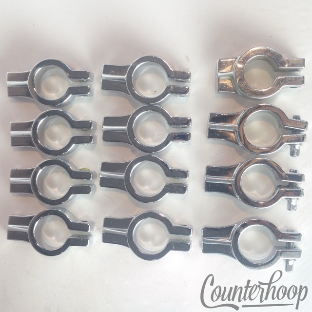Gibraltar 1" Memory Locks Set of 12x Chrome Stand/Mount Tube Clamp Parts 3 T-rod — main photograph
