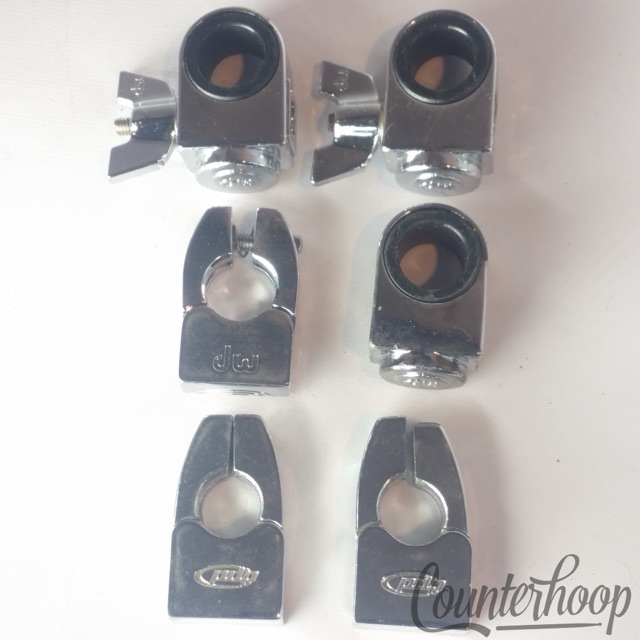 DW Drum Workshop 3/4" Memory Locks Set 6x Chrome Stand Parts Tube Mount Bracket — main photograph