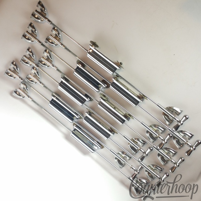 Rogers 8x Bass Drum Bow-Tie Single-Tension Beavertail Lugs+T-Rods+Claws Vintage — main photograph