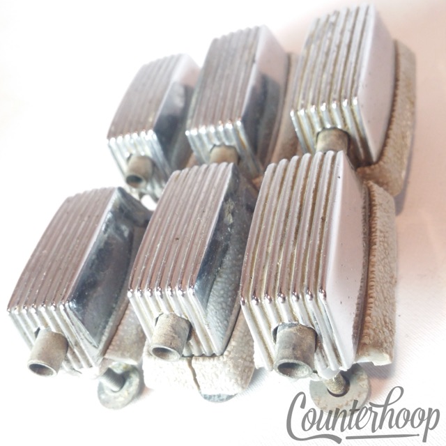 Trixon 6x Tom/Bass/Floor Drum Lugs Telstar/Speedfire Chrome Germany Vintage 60s — main photograph