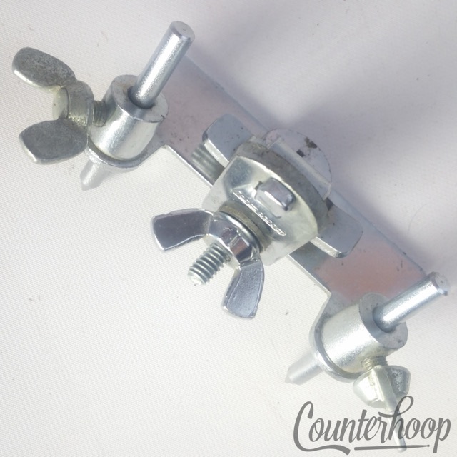 Ludwig#1304 Bass Drum Clamp-On Spur Mount Anchor Spikes Vintage Chrome Ringo 70s — main photograph