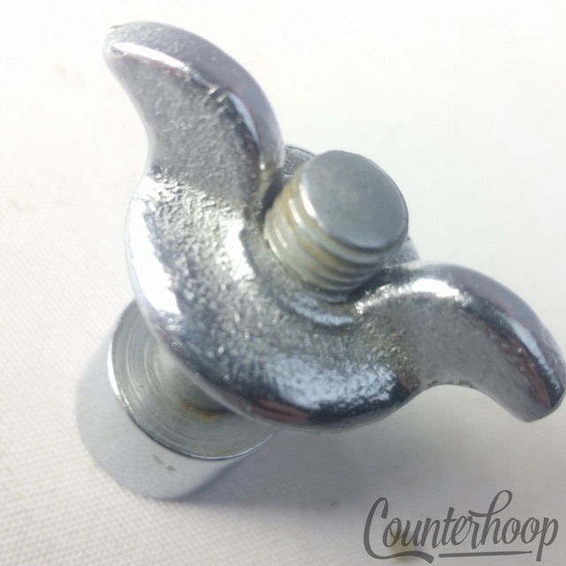 Duplex Crash/Ride Cymbal Holder Chrome Stand Tube Seat 5/8" 1/4" Vintage 30s — main photograph