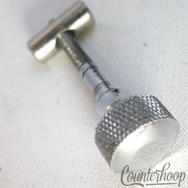 Slingerland 60s Muffler Tensioner Knob+Nut Cross-Knurling Tone Control Rod USA — main photograph