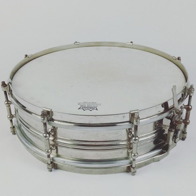 Slingerland 4x14"Professional 8Lug Brass NOB 3Line Pre-Radio King Snare Drum 30s — main photograph