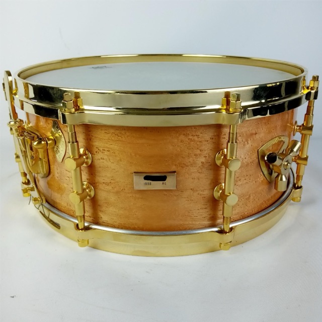 Lang Gladstone #6 Snare Drum 6x14" 24k Gold Plated 8Ply Keller Maple Shell *NOS* — main photograph