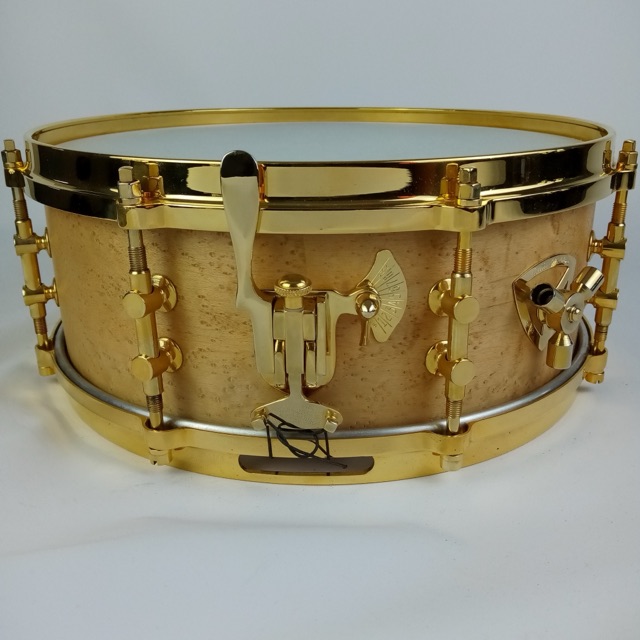 Lang Gladstone TIMELESS TIMBER 1Ply Craviotto Maple Snare Drum 5.5x14"24k Gold* — main photograph