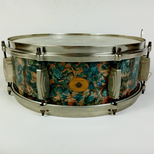Ludwig 5x14"Peacock Pearl 8-Imperial-Lug '35 Snare Drum 1Ply Mahogany Vintage30s — main photograph