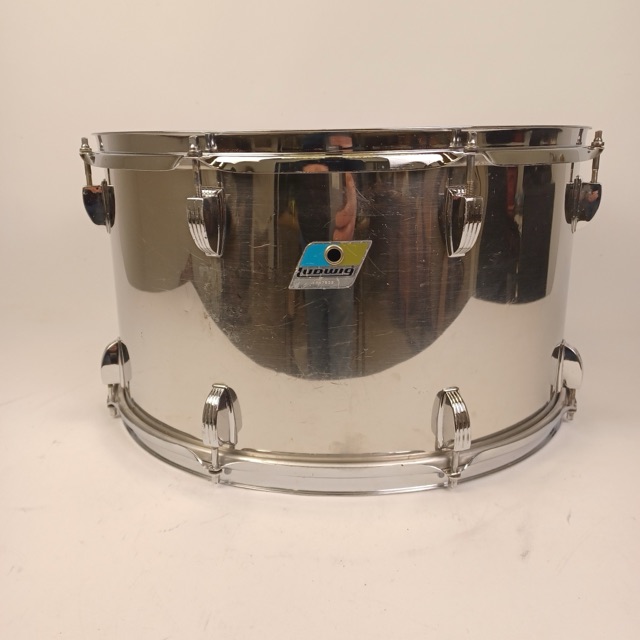 Ludwig 10x18"Stainless Steel Bass Drum/Timp-Tom#700 Vintage 1977 Jazz Blue/Olive — main photograph