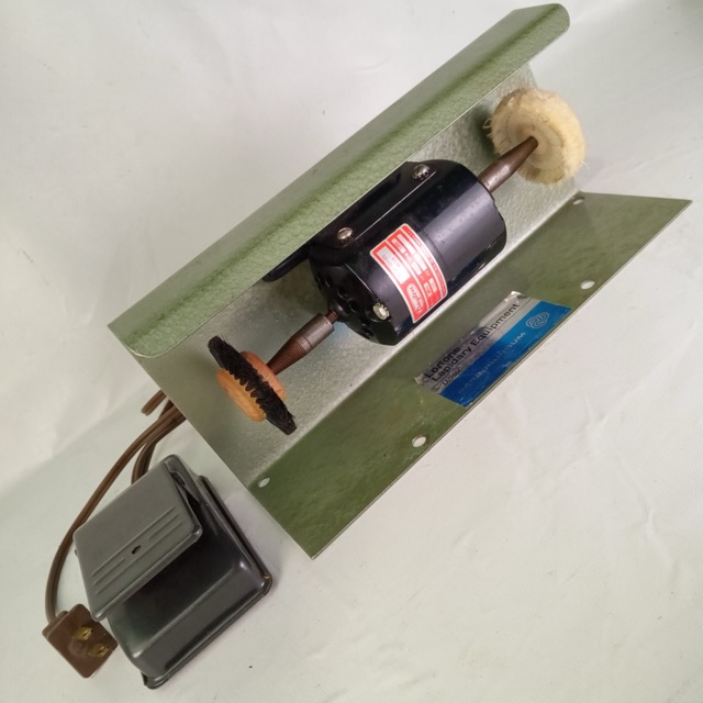 Dayton Motor Buffer Lortone Lapidary Carborundum +Foot-Pedal Buffing Wheels ACDC — main photograph