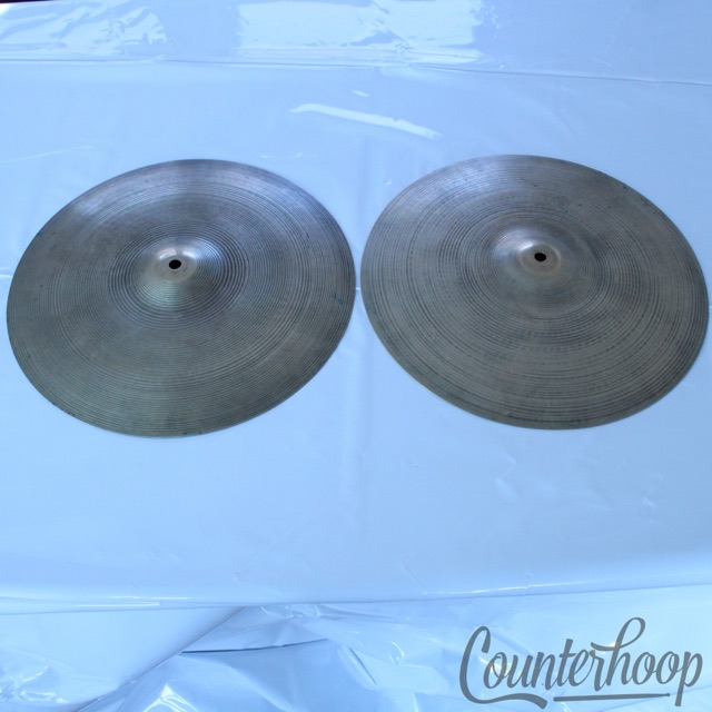 Zildjian 15"Hi-Hats 70s Cymbals Vintage B20 Avedis A Turkish Matched Set/Pair US — main photograph