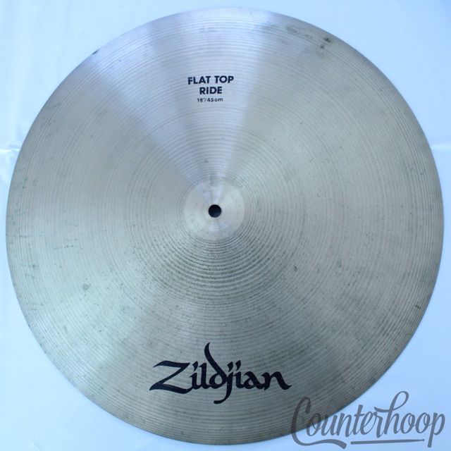 Zildjian 18" Flat Top Ride Cymbal 1887g Heavy Avedis B20 Vintage 80s+Sound File — main photograph