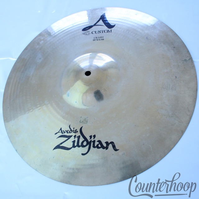 Zildjian 18" A Custom Crash Cymbal 1402g Thin Avedis USA B20 Bronze+Sound File* — main photograph