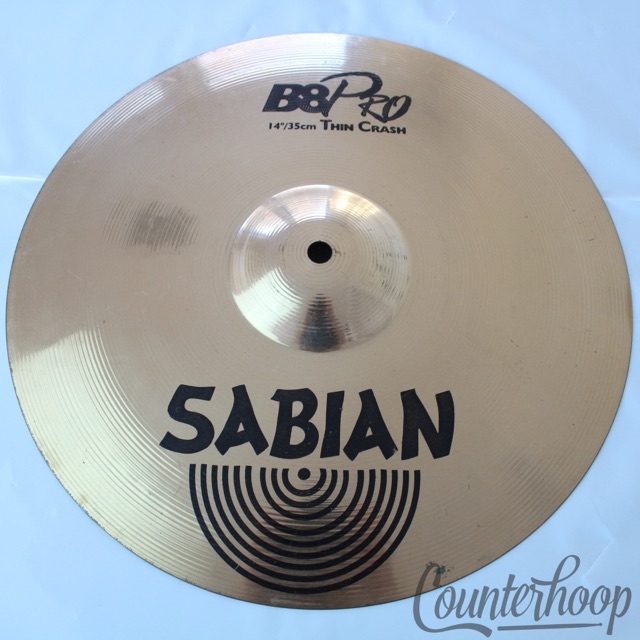 Sabian 14" B8 Pro "Thin Crash" Cymbal Brilliant Finish Canada Hammered +Listen* — main photograph