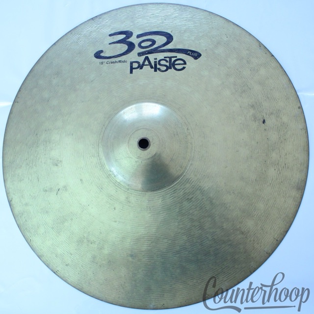Paiste 302 18"Crash/Ride Cymbal 1359g Thin Vintage 90s Fully Lathed Brass German — main photograph