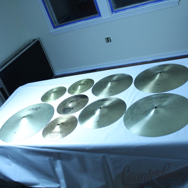 Cymbals 9x Pack Lot 18"China Star Crash, 16"Crash+13"Agazarian Hi-Hats+Sabian* — main photograph