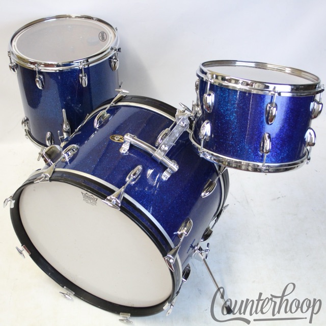 Slingerland 20,12,14" Modern Jazz Radio King Drum Set Blue Sparkle Vintage 60s* — main photograph