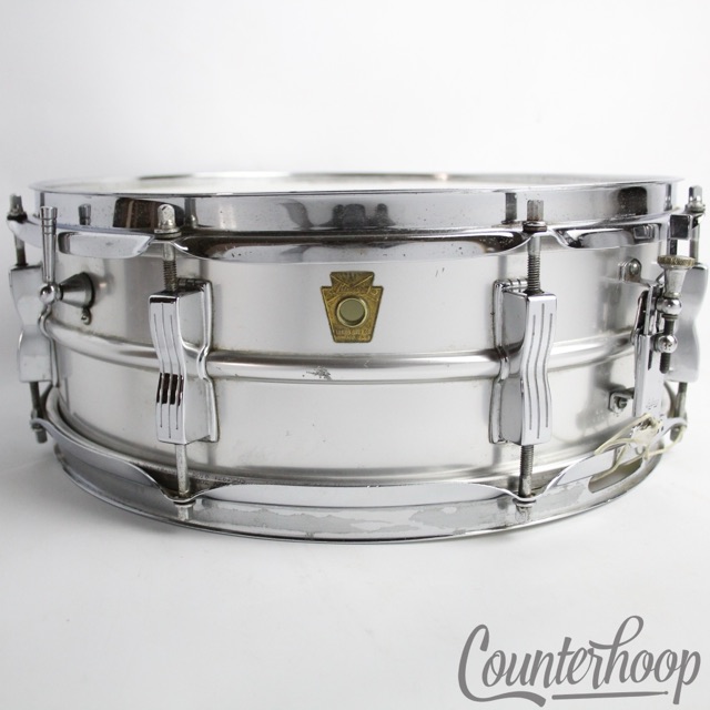 Ludwig 14x5"Acrolite Snare Drum Aluminum Shell 8-Lug Chicago USA#404 Vintage 60s — main photograph