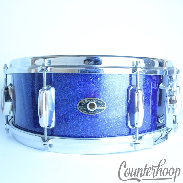 Slingerland Hollywood Ace 14x5.5"Snare Drum Blue Sparkle Vintage 60s COB Brass* — main photograph