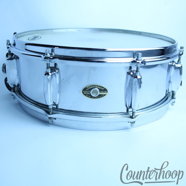 Slingerland 14x5.5"Snare Drum COW Artist 8Lug 3Ply Maple No Re-Rings Vintage80s — main photograph