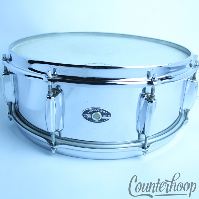 Slingerland 14x5" Festival Chrome Steel Snare Drum 8Lug Vintage 70s No.141 USA* — main photograph