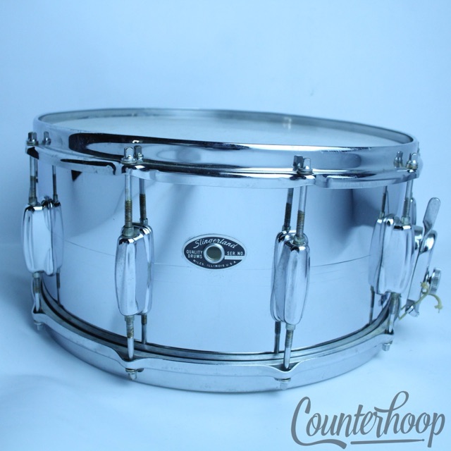 Slingerland 14x6.5"Brass Gene Krupa COB Snare Drum 10Lug Vintage 70s USA No.133 — main photograph