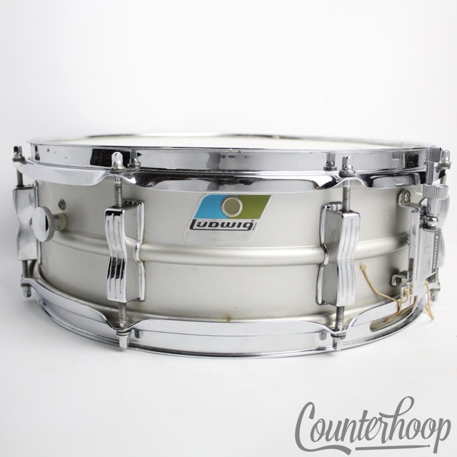 Ludwig 14x5"Acrolite Snare Drum Baked Aluminum Shell 8-Lug Chicago Vintage 1980 — main photograph