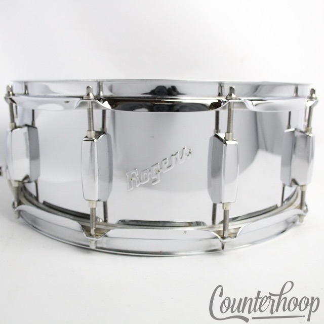 Rogers Script 14x5" Snare Drum Chrome Steel 10-Lug Brook Mays Era Vintage 90s* — main photograph