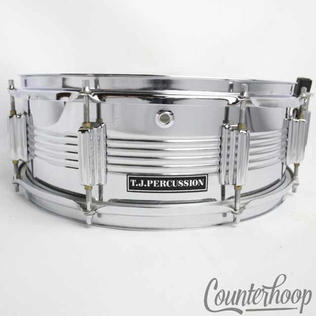 T.J. Percussion 14x5" Snare Drum Steel Shell 8-Lug 5-Line Muffler Triple-Flanged — main photograph