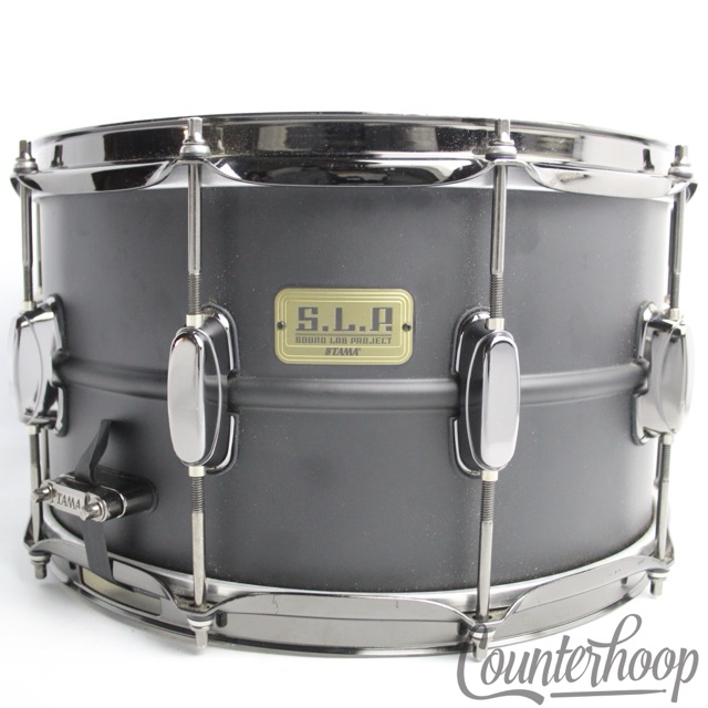 Tama 14x8"S.L.P. Big Black 1mm Steel Snare Drum Sound Lab Project SLP 2.3mm Rims — main photograph