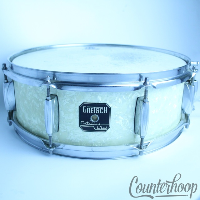 Gretsch Catalina Club Snare Drum WMP 14x5" 8-Ply Mahogany White Marine Pearl* — main photograph