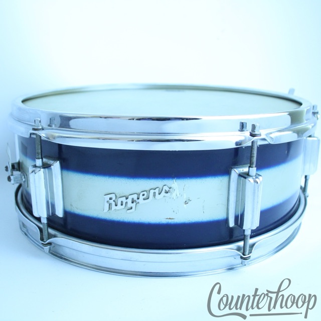 Rogers 14x5"Luxor Blue Duco Snare Drum Cleveland,OH Vintage 60s Keller Maple USA — main photograph