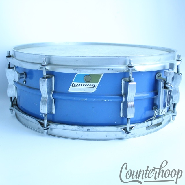 Ludwig 14x5"Acrolite Snare Drum Vintage 70s Baked Aluminum Shell 8Lug Chicago'70 — main photograph