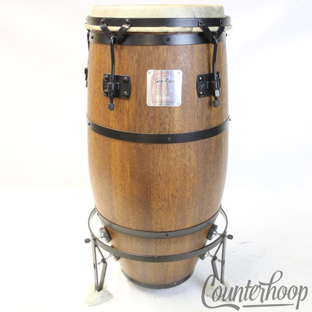 Gon Bops Mariano Tumba+Cradle Stand,Mahogany/Black(MB1225)12.25x30"Durian Conga — main photograph