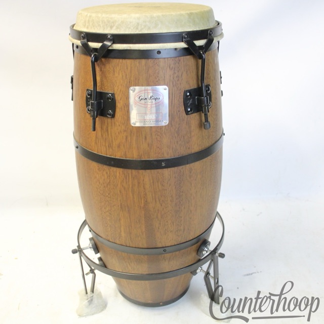 Gon Bops Mariano Conga+Cradle Stand,Mahogany/Black(MB1150)11.5x30"Durian A.Acuna — main photograph