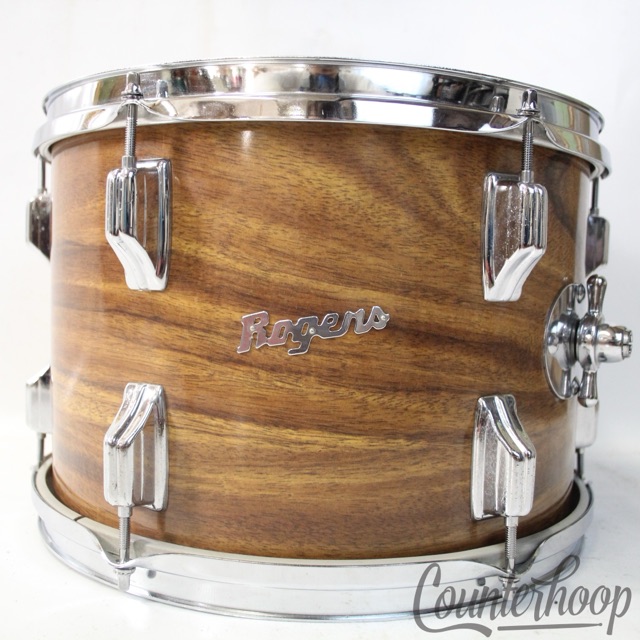 Rogers 13x9"Koa Tom Drum Powertone Fullerton,CA Swivomatic USA Vintage 70s 9/72 — main photograph