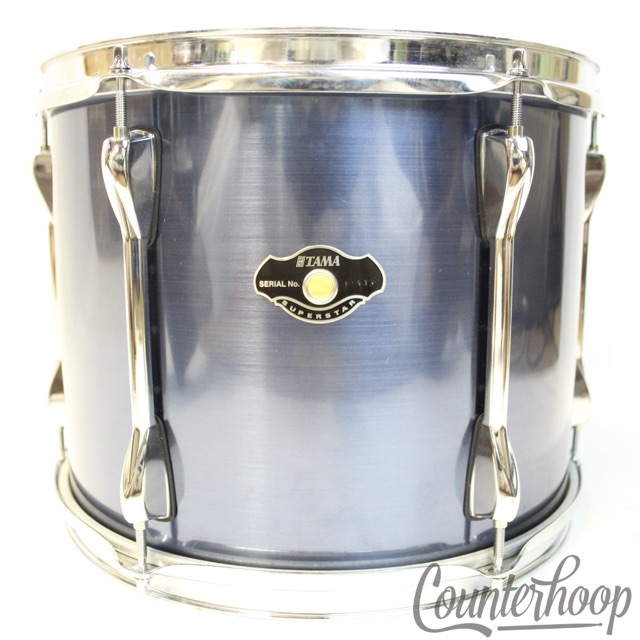Tama 13x10" Superstar "Brushed Vintage Blue"Wrap/Chrome Tom Drum Birch/Basswood — main photograph